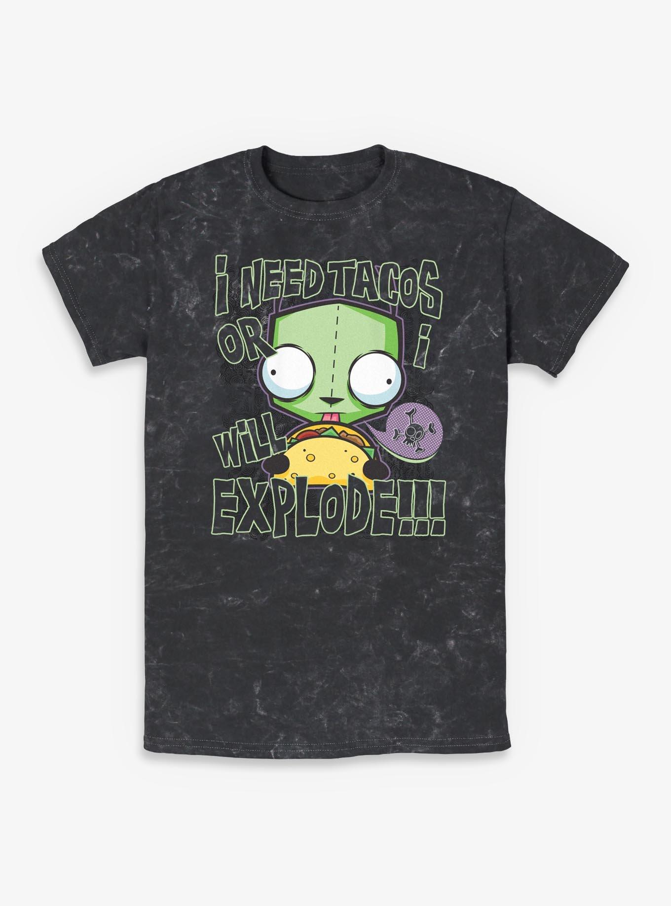 Invader ZIM Taco Explosion Mineral Wash T-Shirt, , hi-res