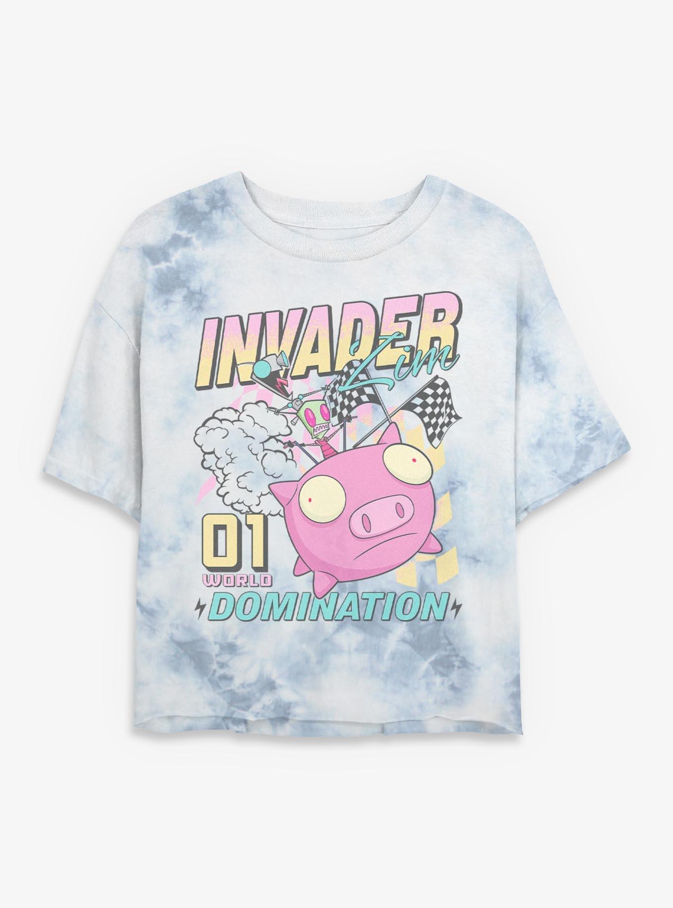 Invader ZIM World Domination Girls Tie-Dye Crop T-Shirt, , hi-res