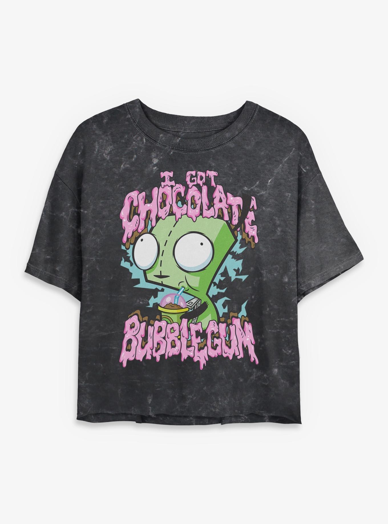 Invader ZIM Chocolate Bubblegum Girls Mineral Wash Crop T-Shirt, , hi-res