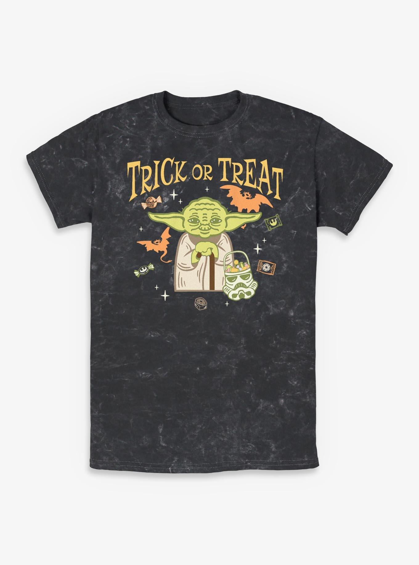 Star Wars Yoda Trick Or Treat Mineral Wash T-Shirt, , hi-res