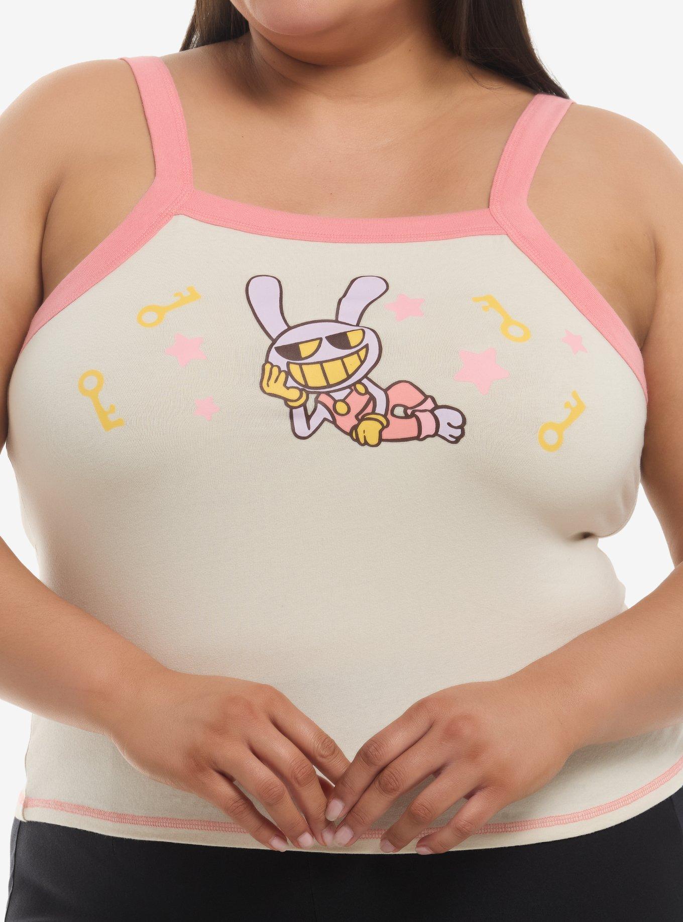 The Amazing Digital Circus Jax Contrast Girls Crop Tank Top Plus Size, , hi-res