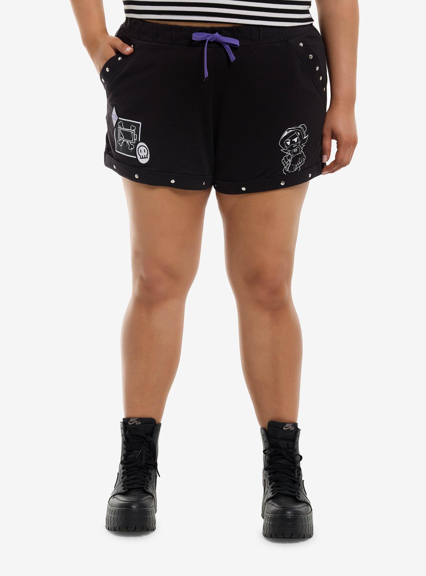 Murder Drones Uzi Studded Lounge Shorts Plus Size, , hi-res
