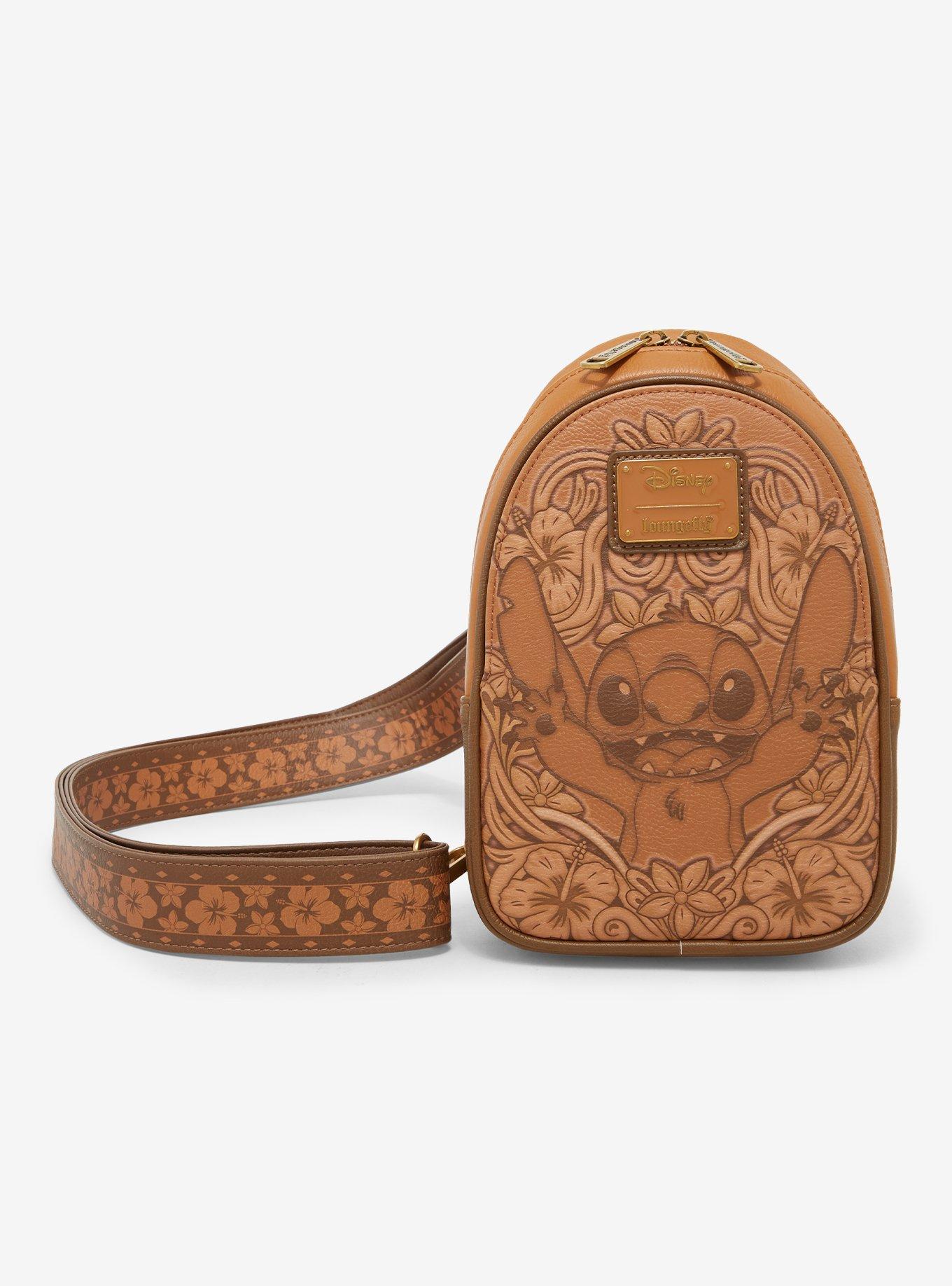 Loungefly Disney Lilo & Stitch Tonal Stitch Carving Crossbody Sling Bag - BoxLunch Exclusive, , hi-res