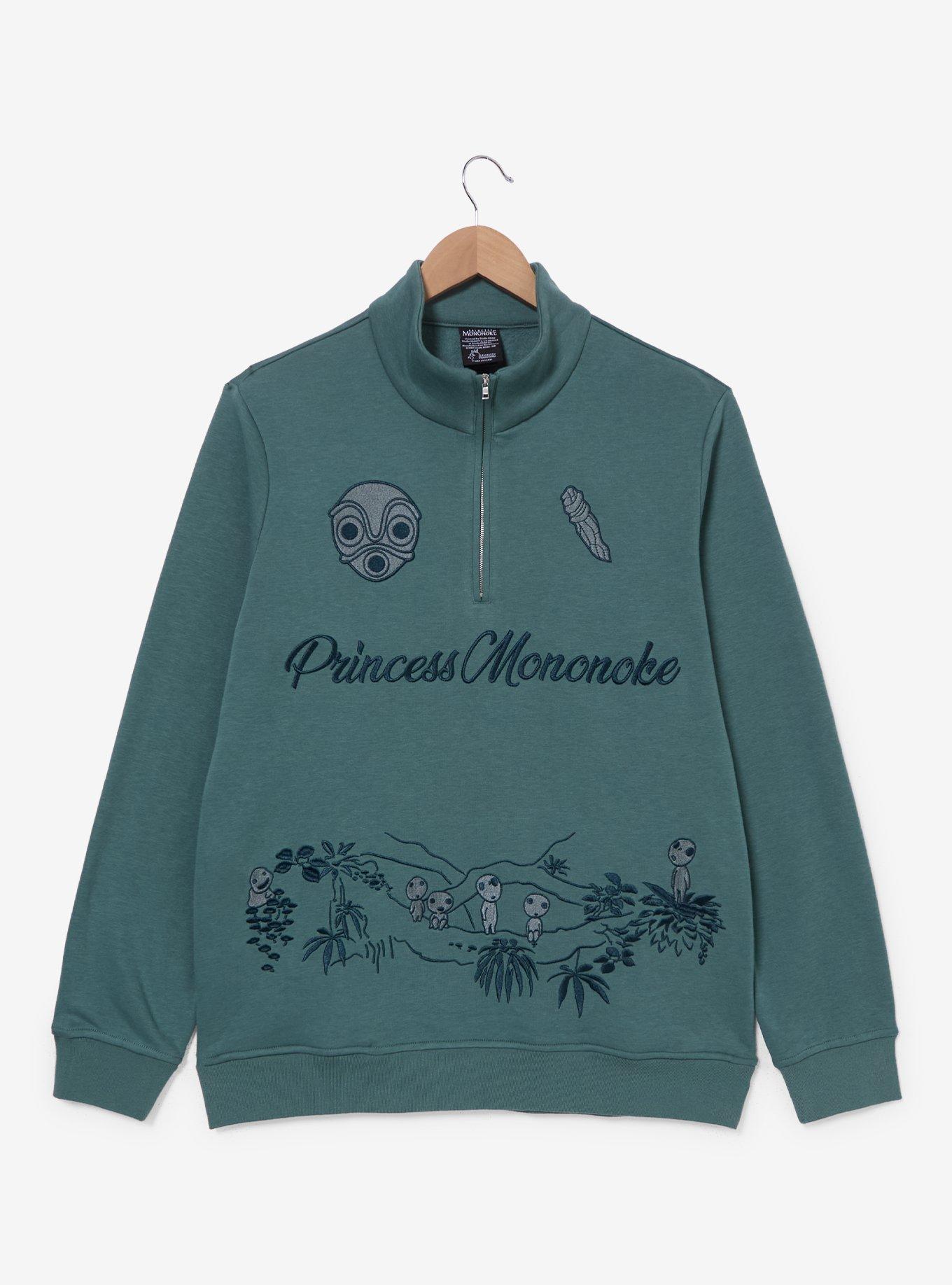 Studio Ghibli&reg; Princess Mononoke Icons Quarter Zip Crewneck &mdash; BoxLunch Exclusive, , hi-res