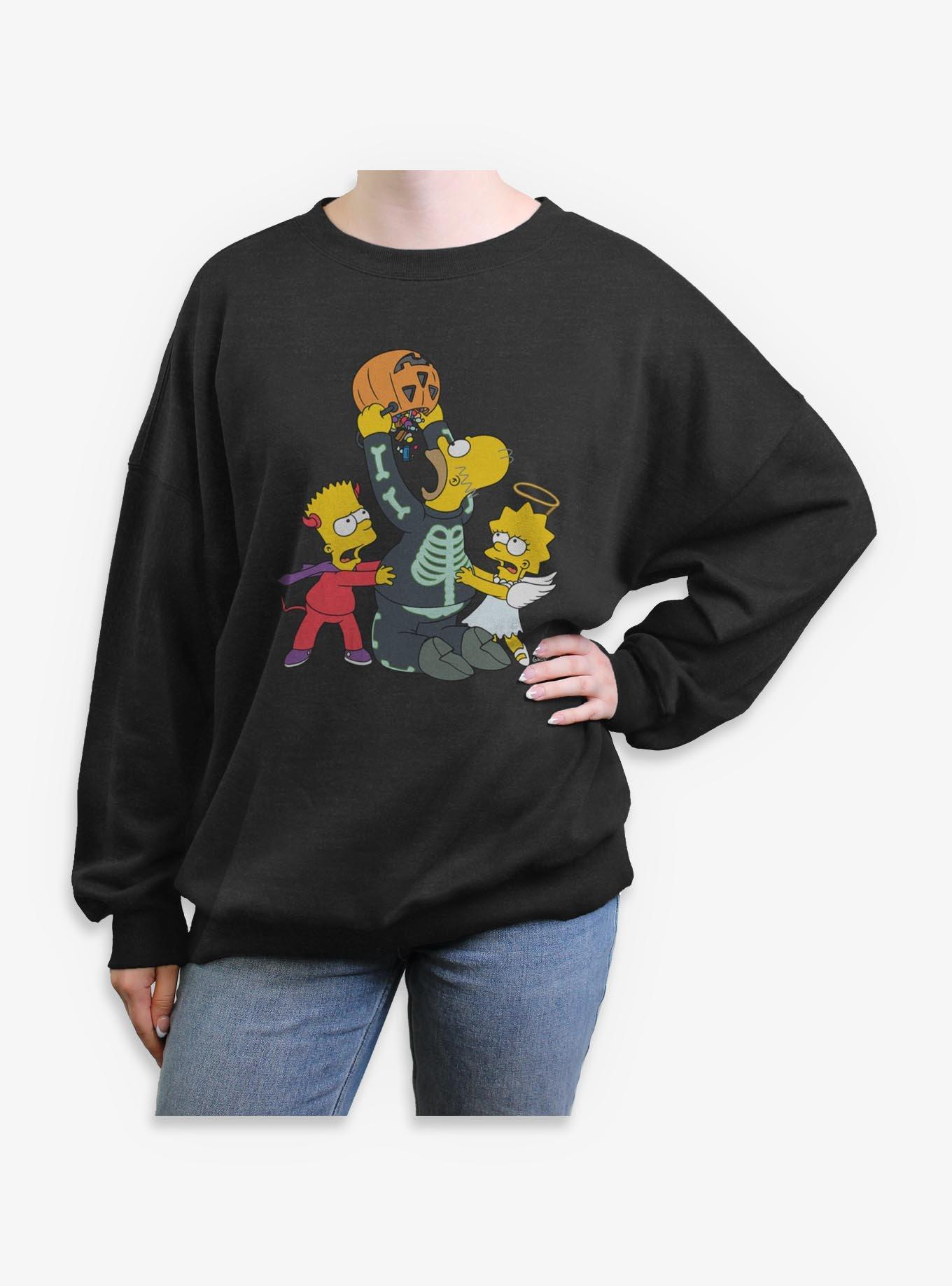 The Simpsons Ready For Halloween Candy Womens Oversized Sweatshirt, , hi-res