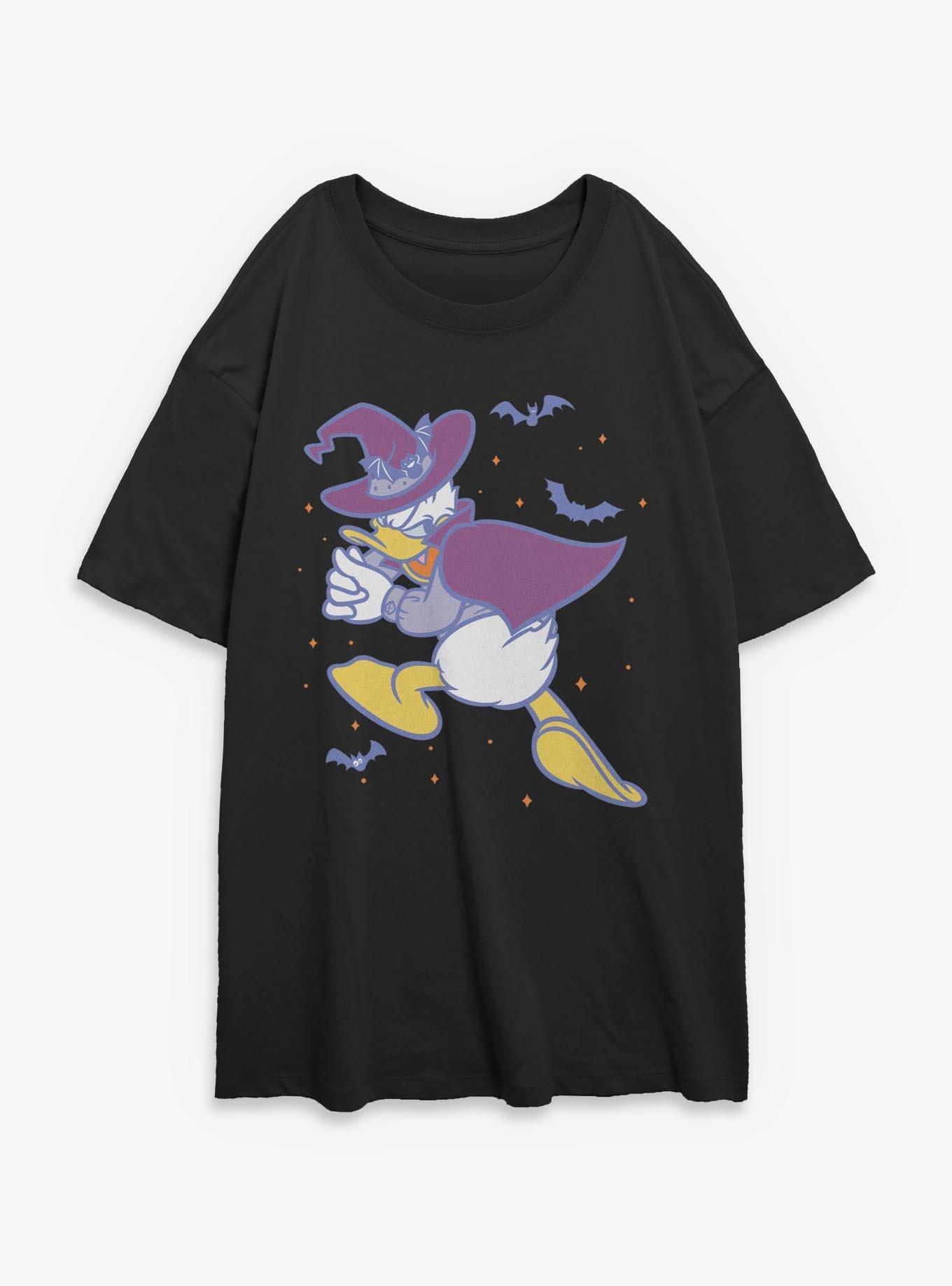 Disney Donald Duck Haunted Donald Womens Oversized T-Shirt, BLACK, hi-res