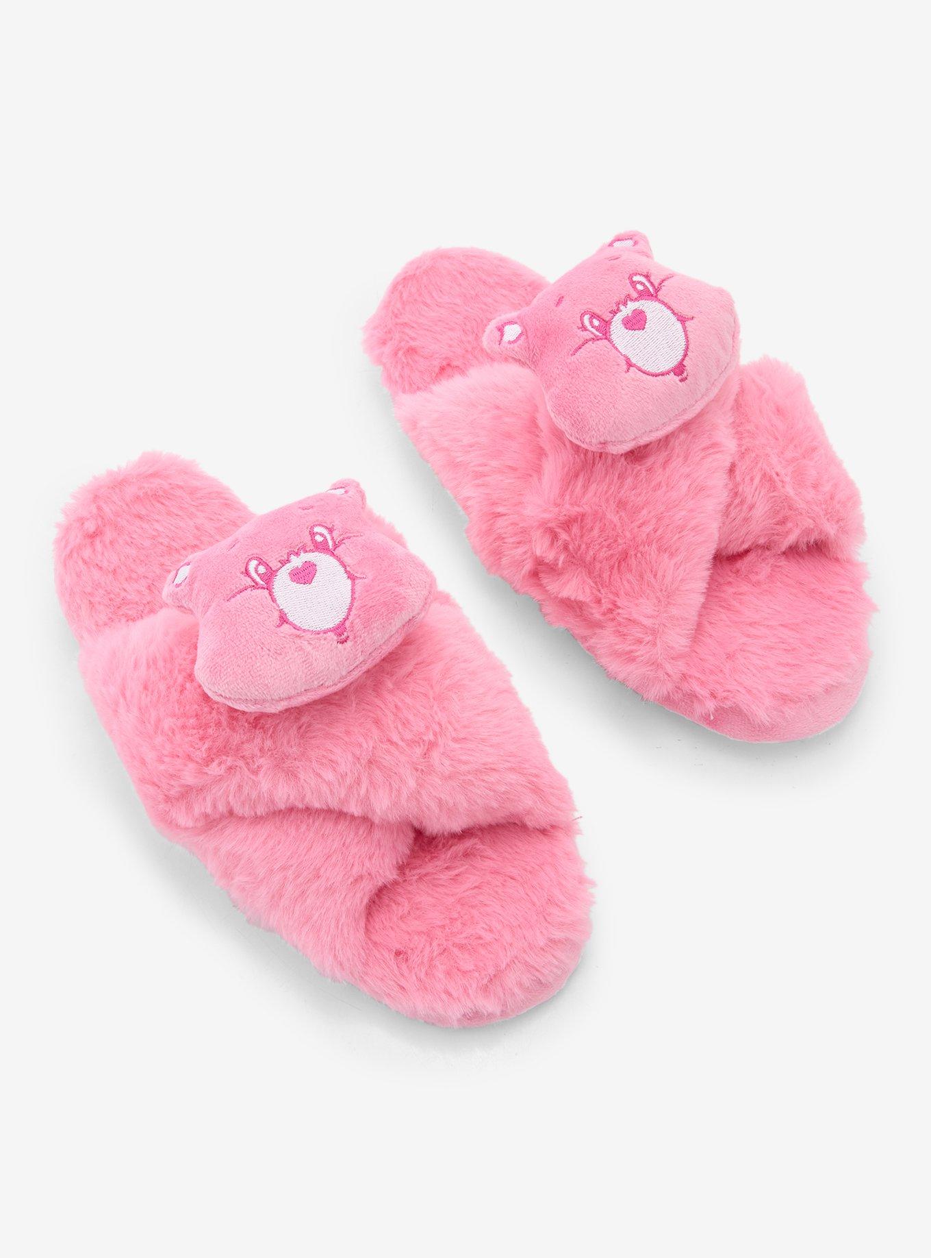 Care Bears Cheer Bear Faux Fur Fuzzy Slippers, , hi-res