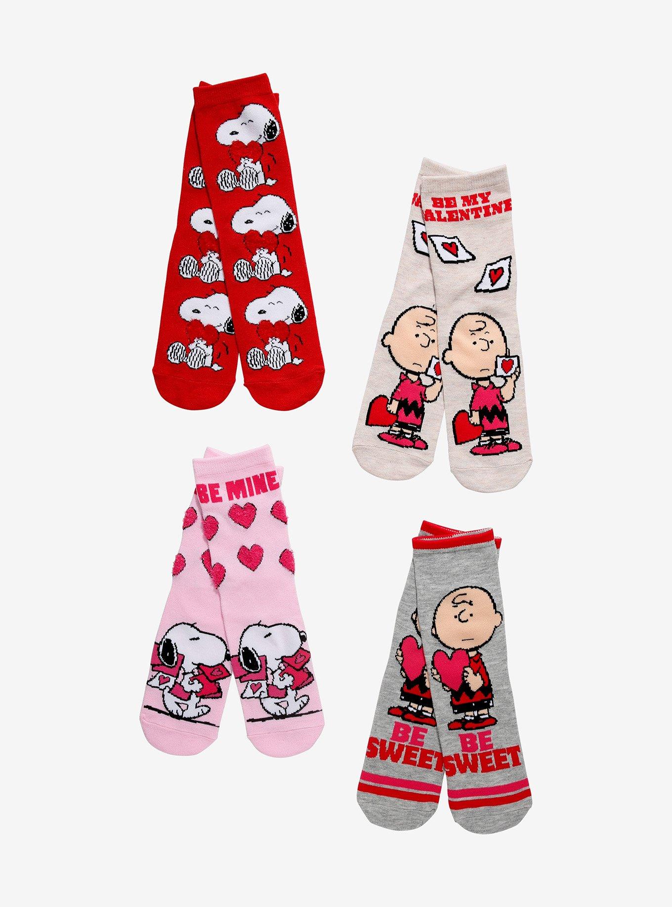 Peanuts Valentine's Day Duo Crew Socks 4 Pair, , hi-res