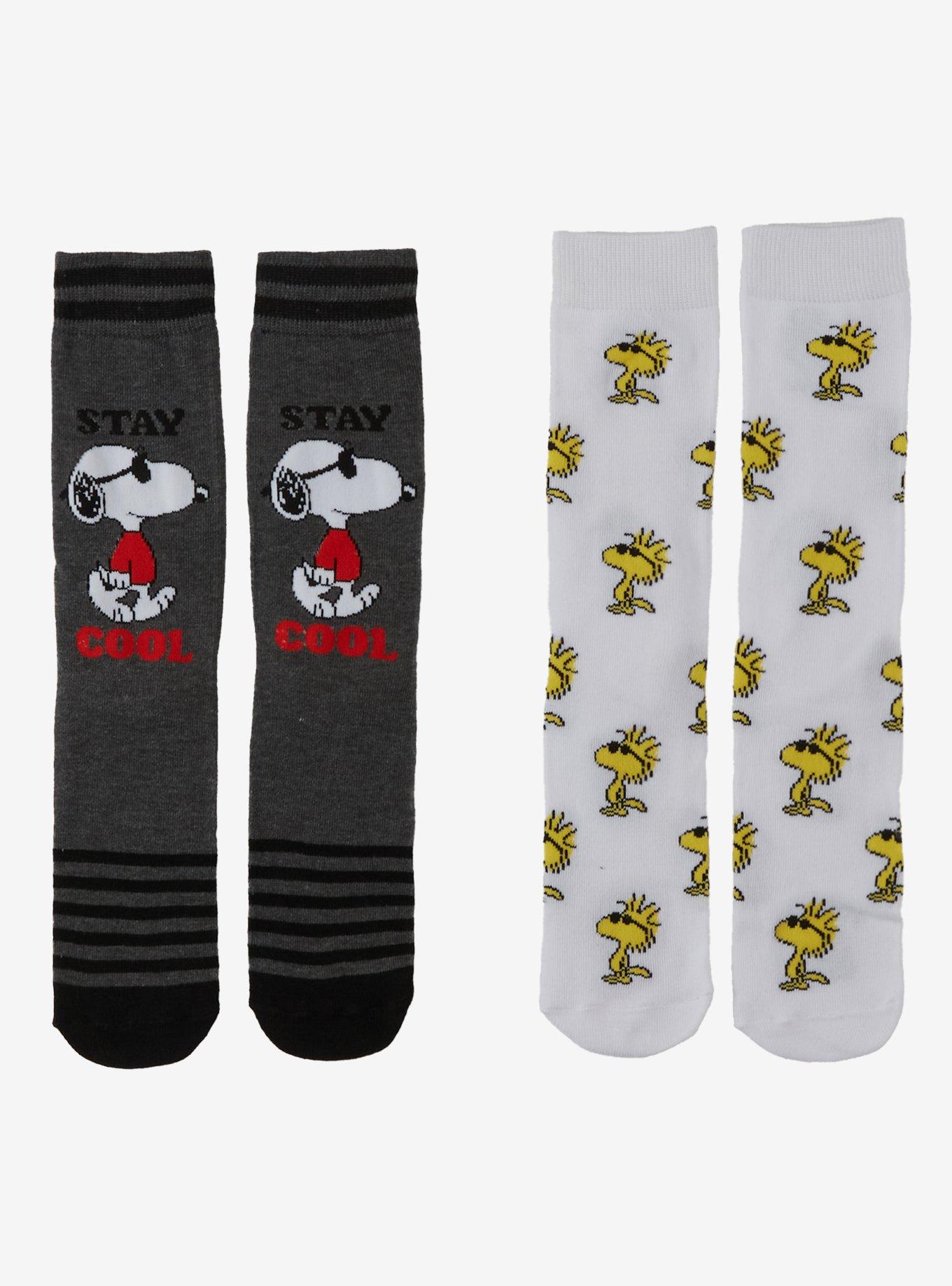 Peanuts Snoopy & Woodstock Sunglasses Crew Socks 2 Pair, , hi-res