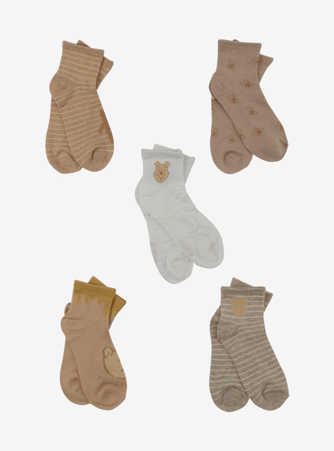Disney Winnie The Pooh Silhouette Ankle Socks 5 Pair