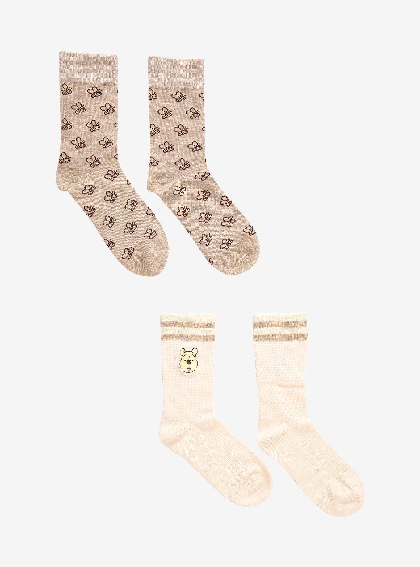 Disney Winnie The Pooh Bee Varsity Crew Socks 2 Pair, , hi-res
