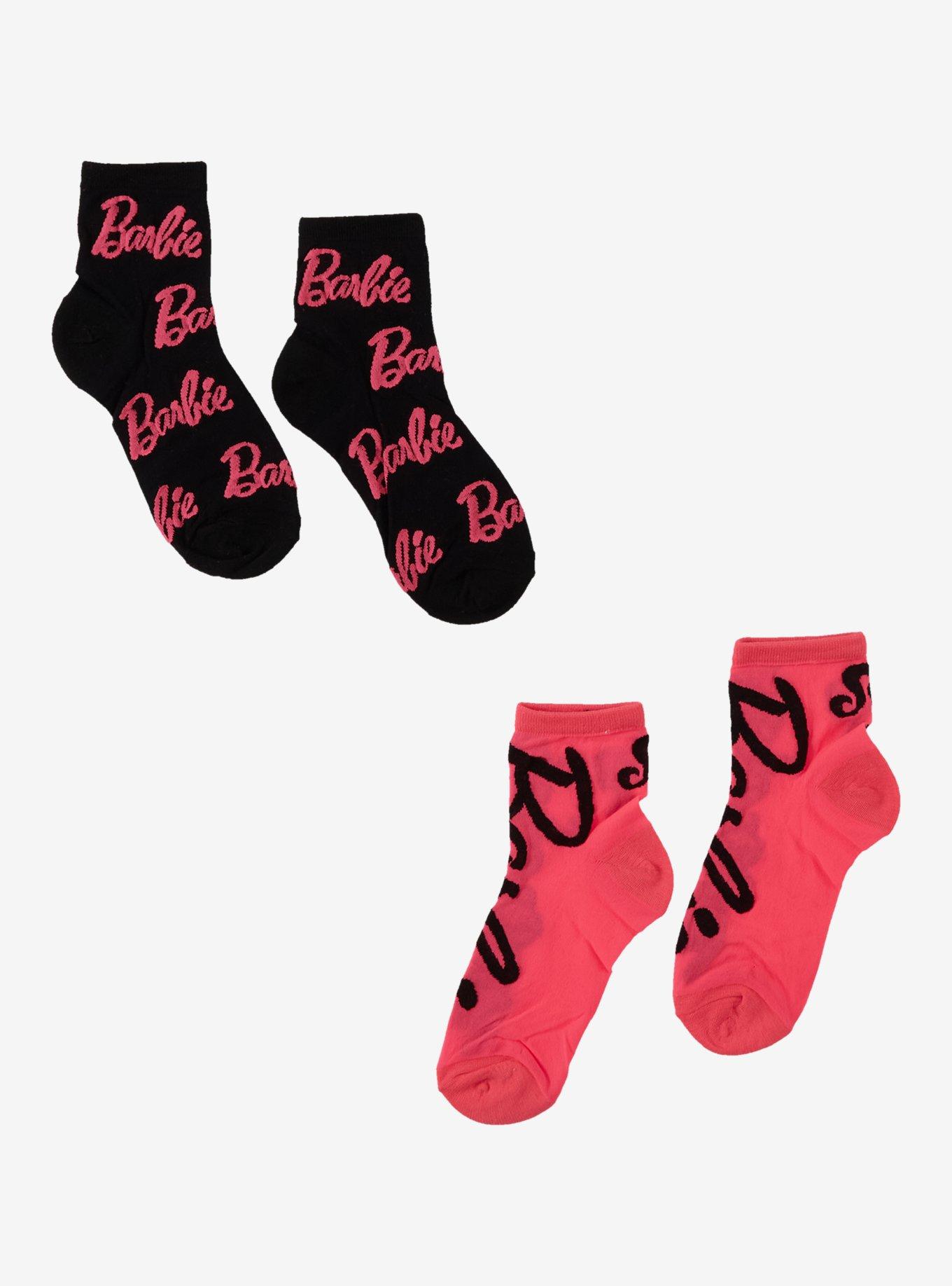 Barbie Black & Pink Logo Ankle Socks 2 Pair, , hi-res