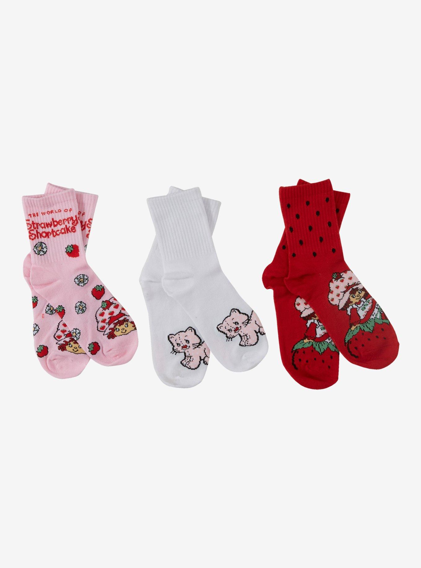 Strawberry Shortcake Custard Toss Crew Socks 3 Pair, , hi-res