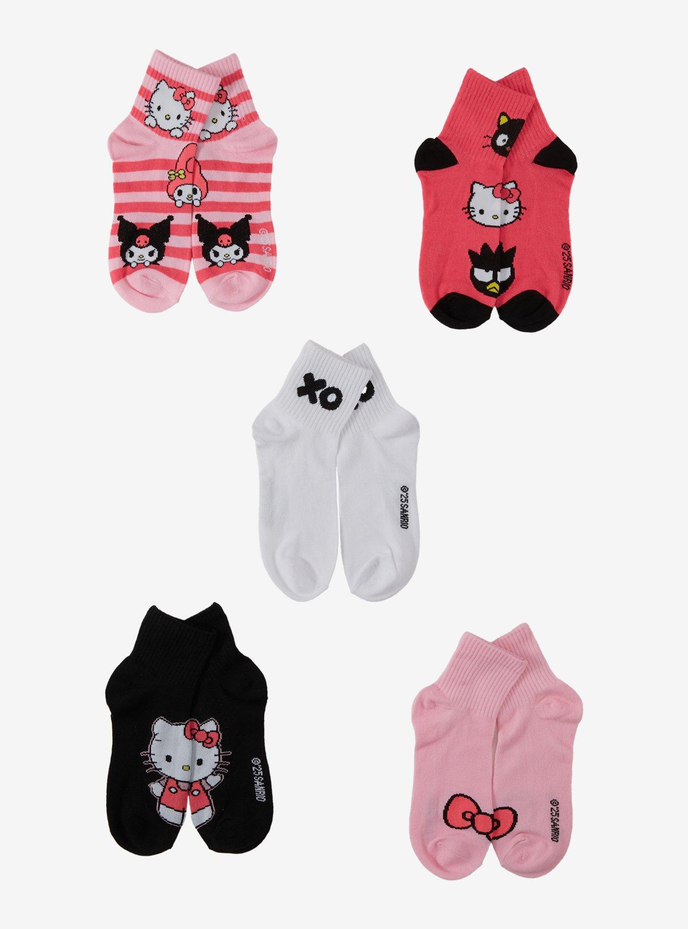 Hello Kitty And Friends Stripe XO Ankle Socks 5 Pair, , hi-res