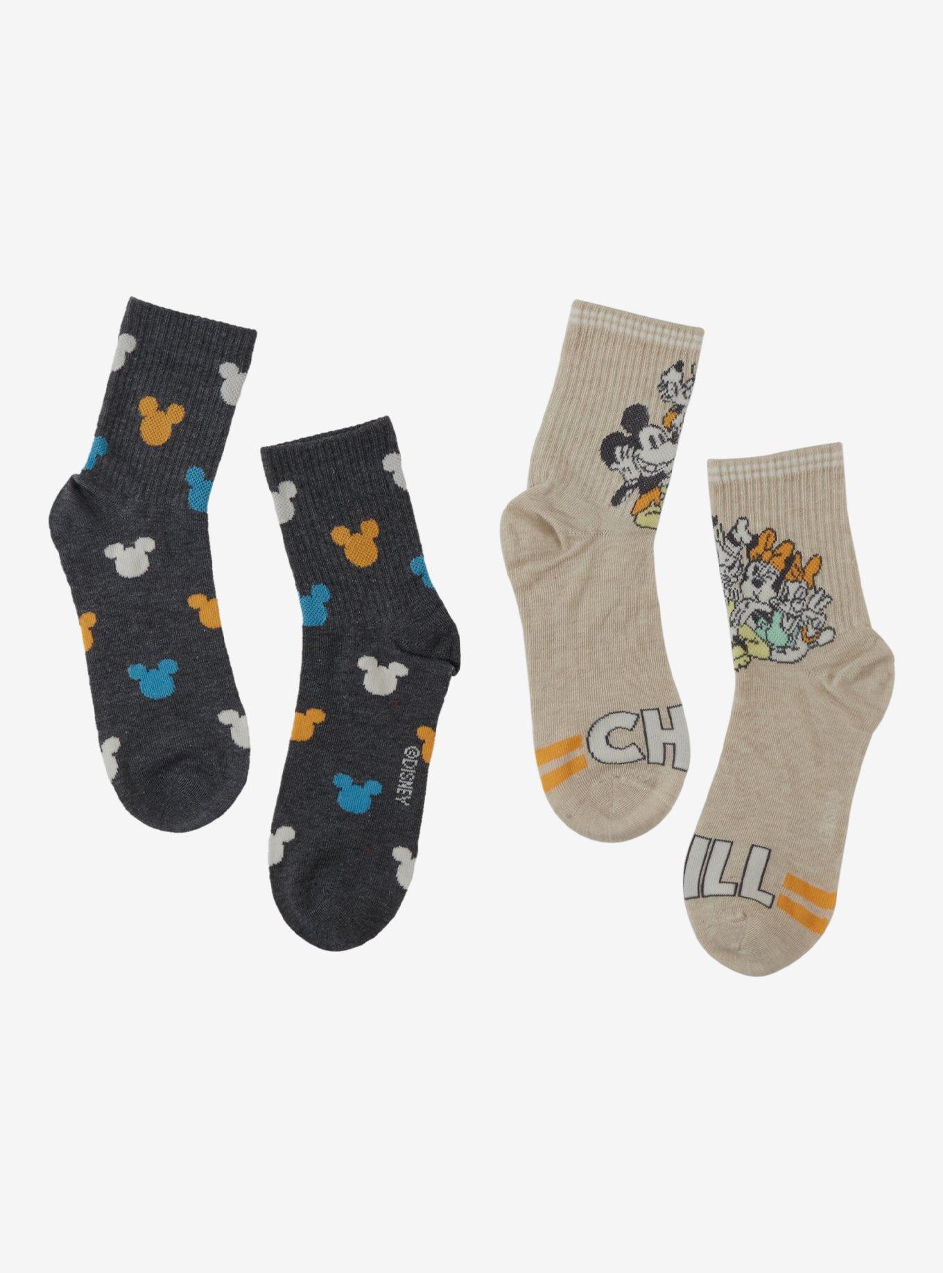 Disney Mickey Mouse And Friends Chill Toss Crew Socks 2 Pair, , hi-res
