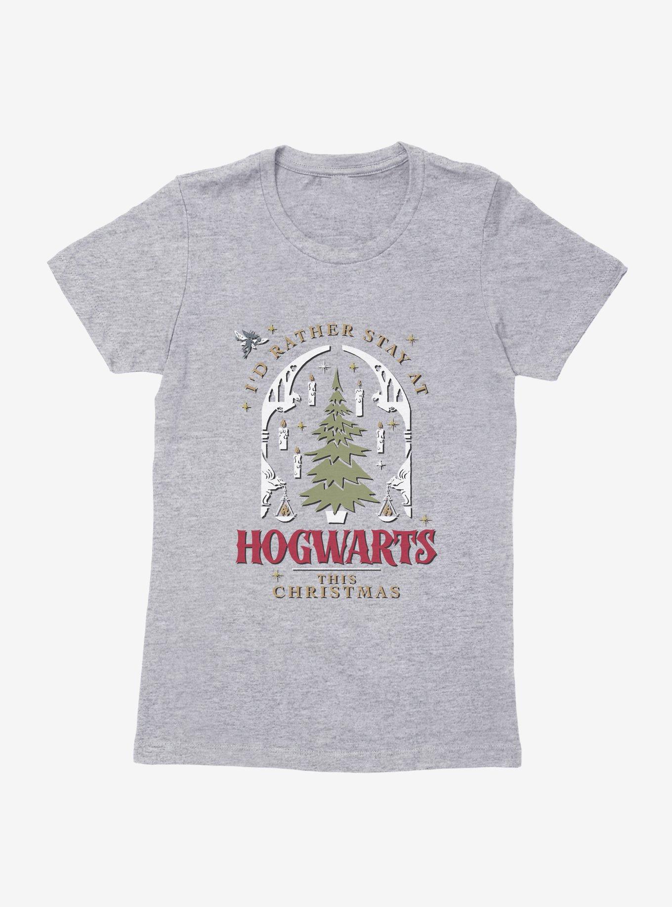 Harry Potter I'd Rather Stay At Hogwarts This Christmas Womens T-Shirt, , hi-res