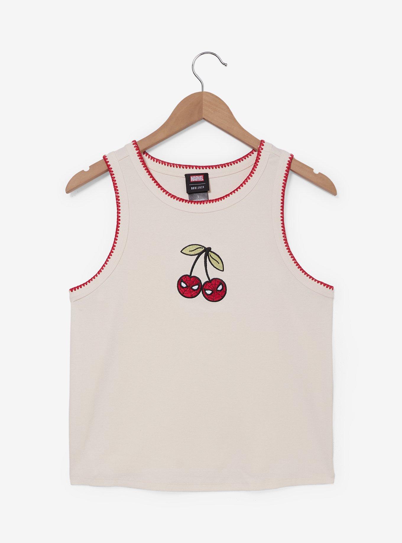 Marvel Spider-Man Cherries Embroidered Women's Plus Size Tank Top - BoxLunch Exclusive, , hi-res