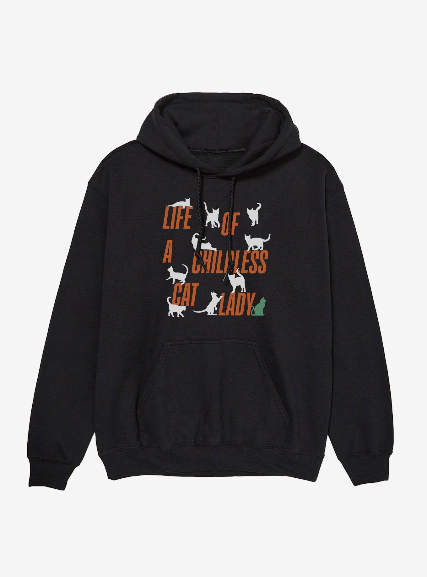 Life Of A Childless Cat Lady Hoodie, , hi-res