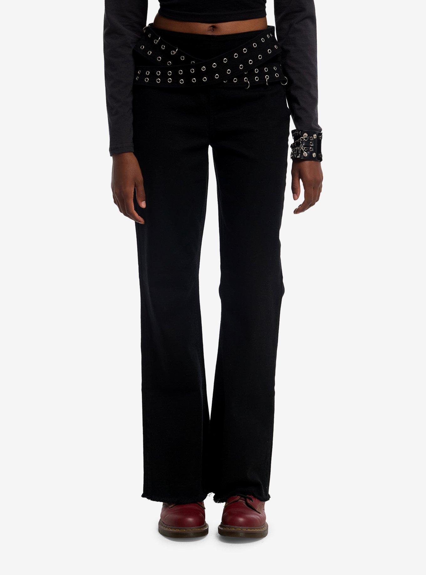 HOTTOPIC Grommet Wrap Belt Flared Pants