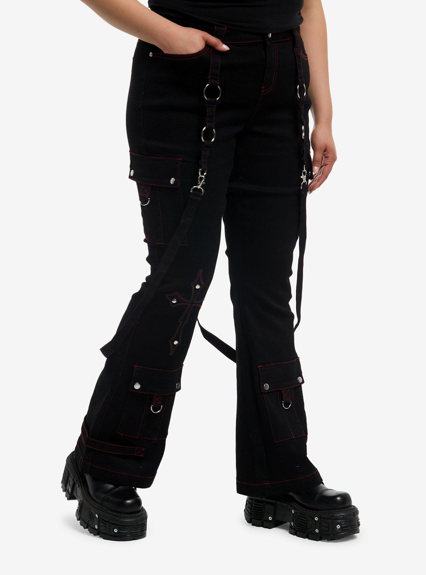 Social Collision O-Ring Suspender Stud Cross Pants Plus Size | Hot