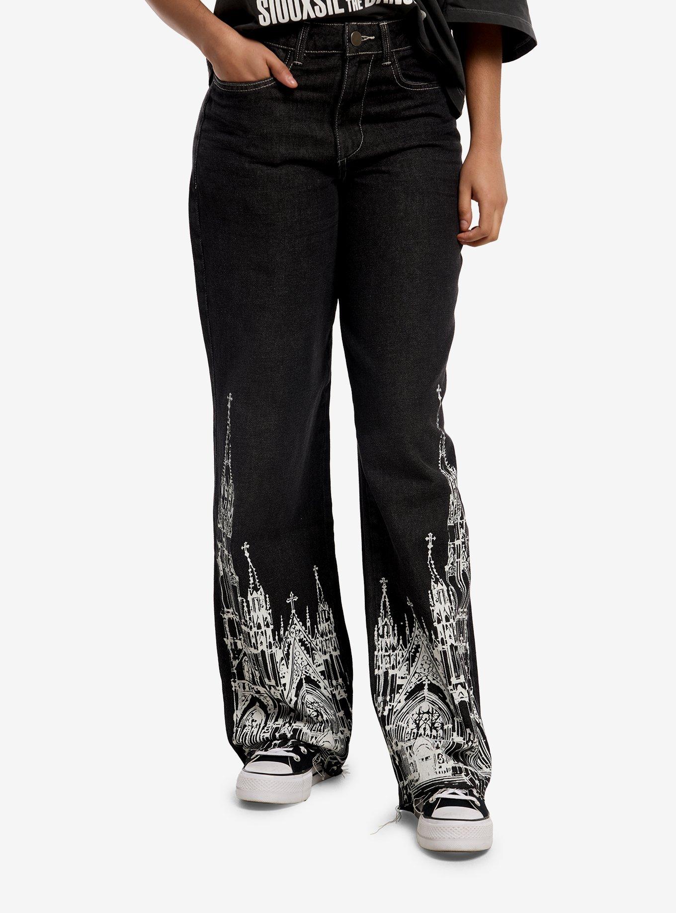 Black Wash Cathedral Straight Leg Jeans, , hi-res