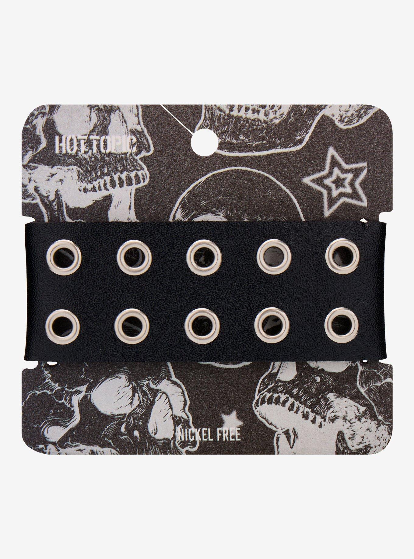 Black Grommet Cuff Bracelet, , hi-res