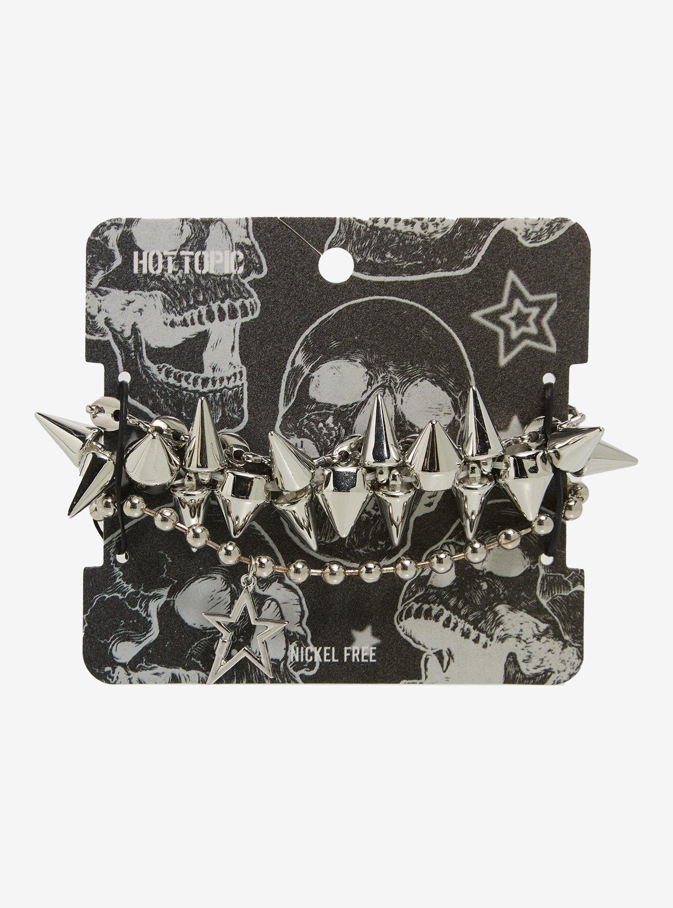 Spike & Ball Chain Bracelet Set, , hi-res