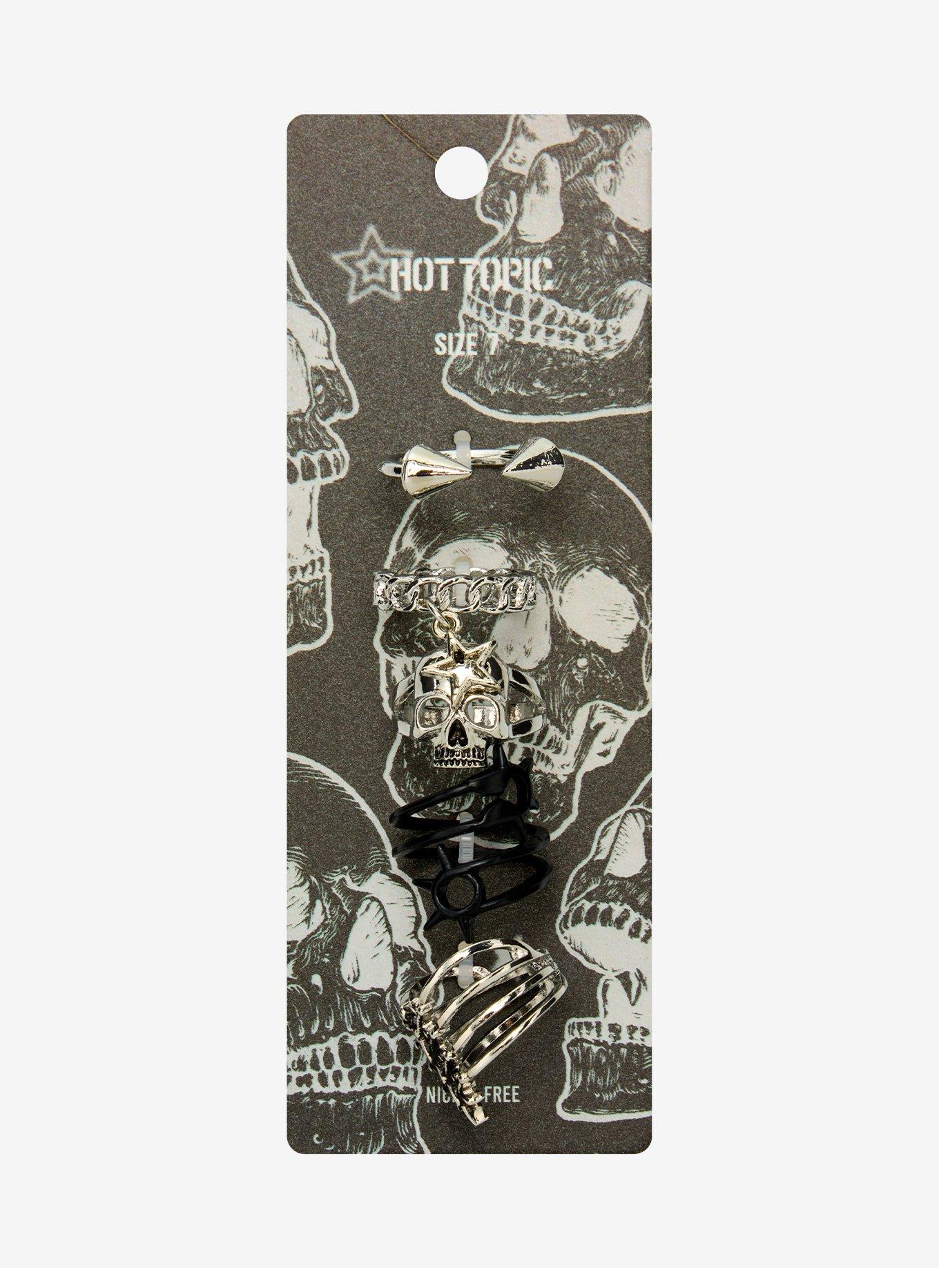 Skull Spike Star Ring Set, , hi-res