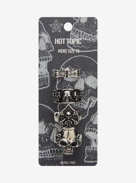 Skull Spade Bones Guys Ring Set | Hot Topic