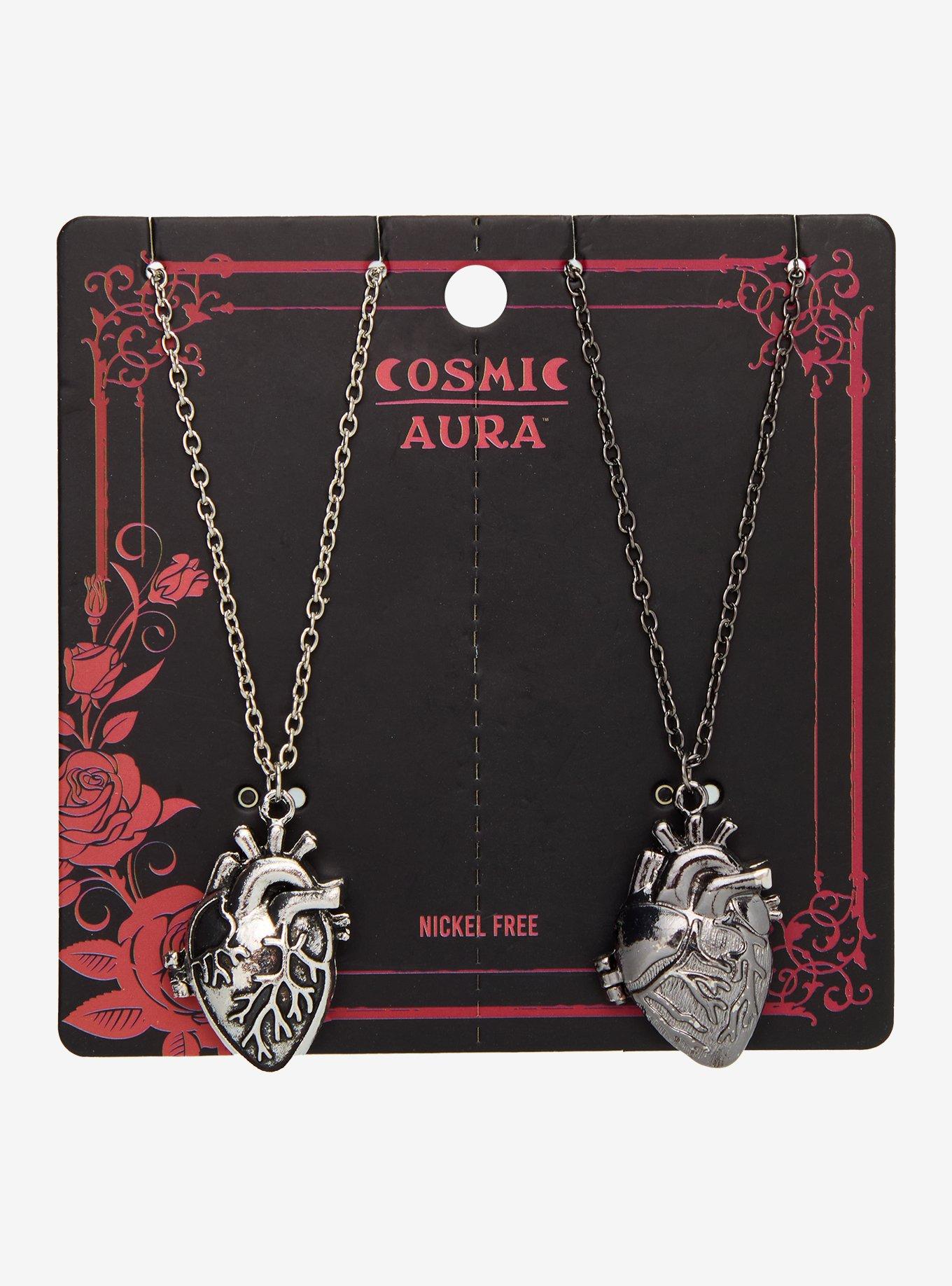 Cosmic Aura Anatomical Heart Best Friend Locket Necklace Set, , hi-res
