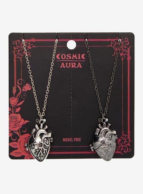 Cosmic Aura Anatomical Heart Best Friend Locket Necklace Set | Hot Topic