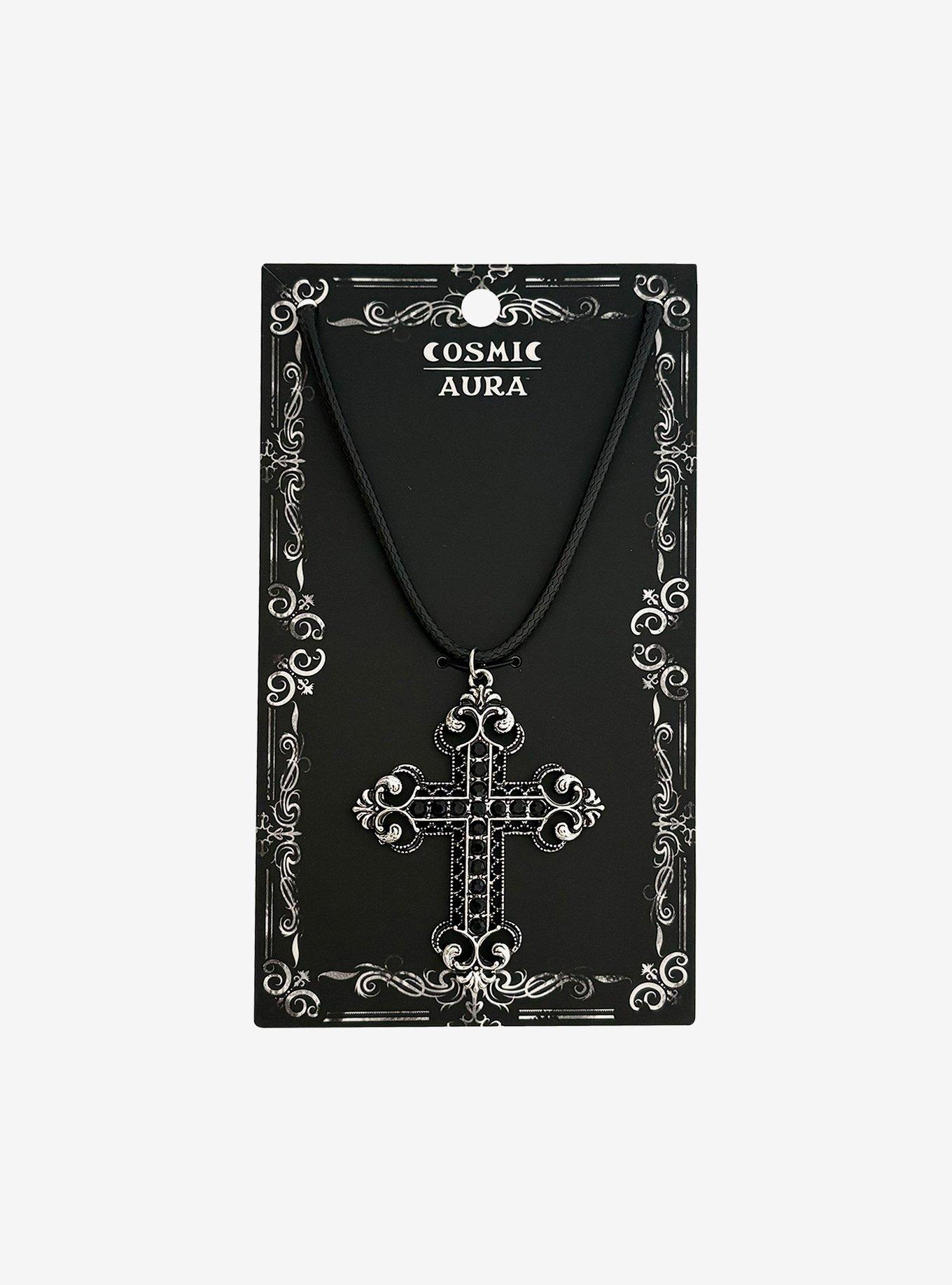 Cosmic Aura Gothic Cross Necklace, , hi-res