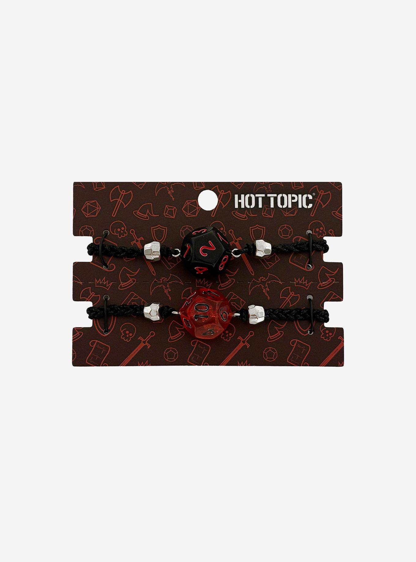 Black & Red D20 Dice Best Friend Cord Bracelet Set | Hot Topic