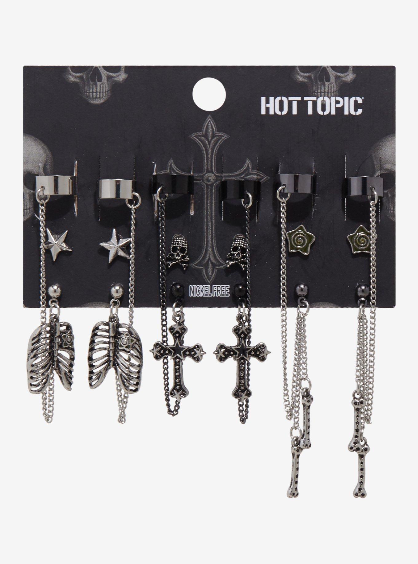 Rib Cage Cross Earring Set, , hi-res