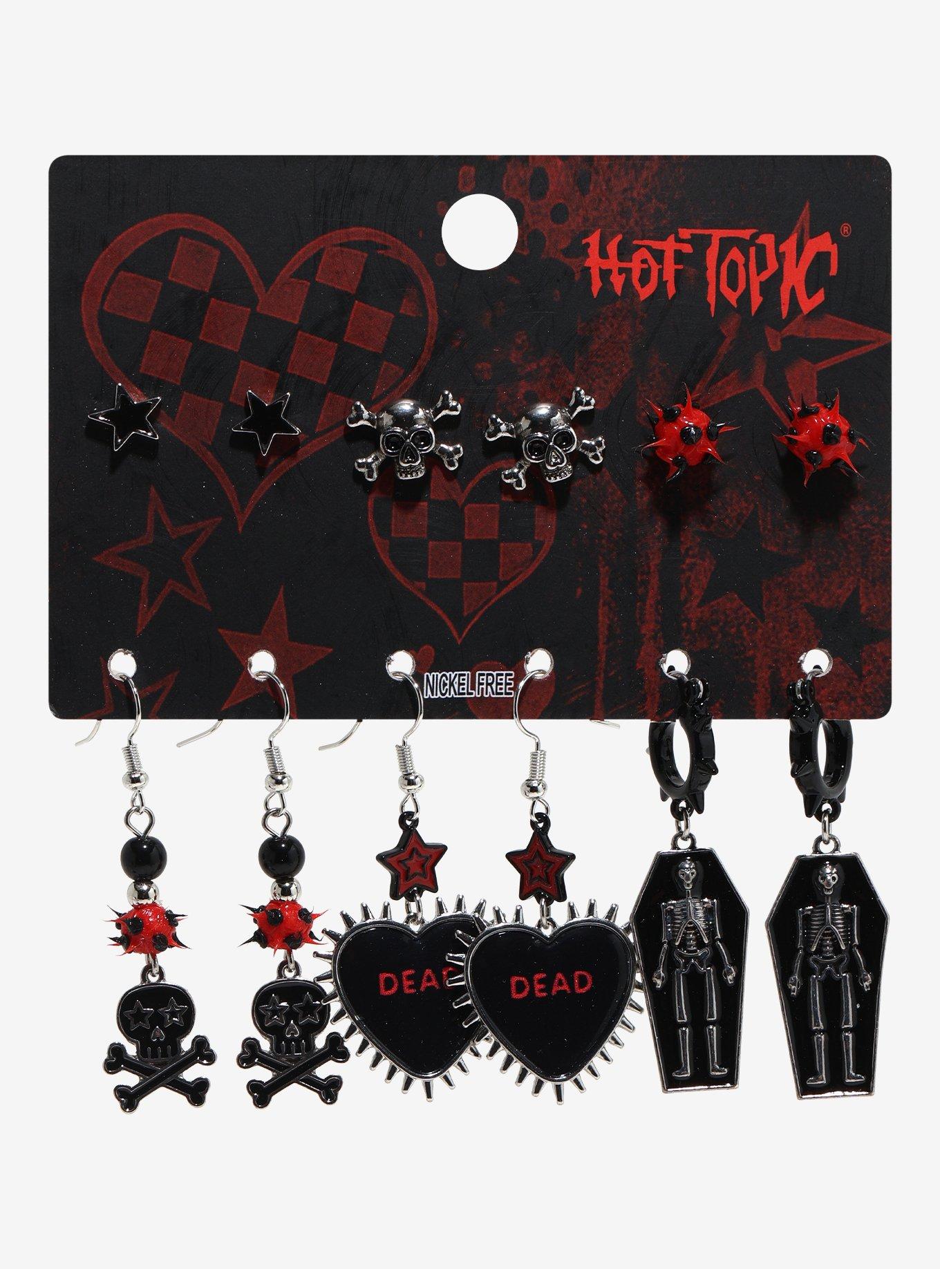 Skeleton Coffin Emo Earring Set, , hi-res
