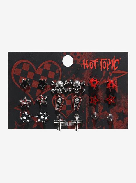 Emo Star Skull Spike Stud Earring Set | Hot Topic