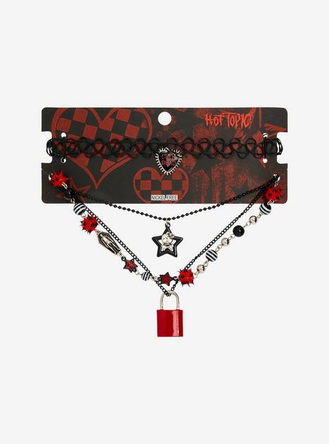 Emo Star Heart Padlock Necklace Set | Hot Topic