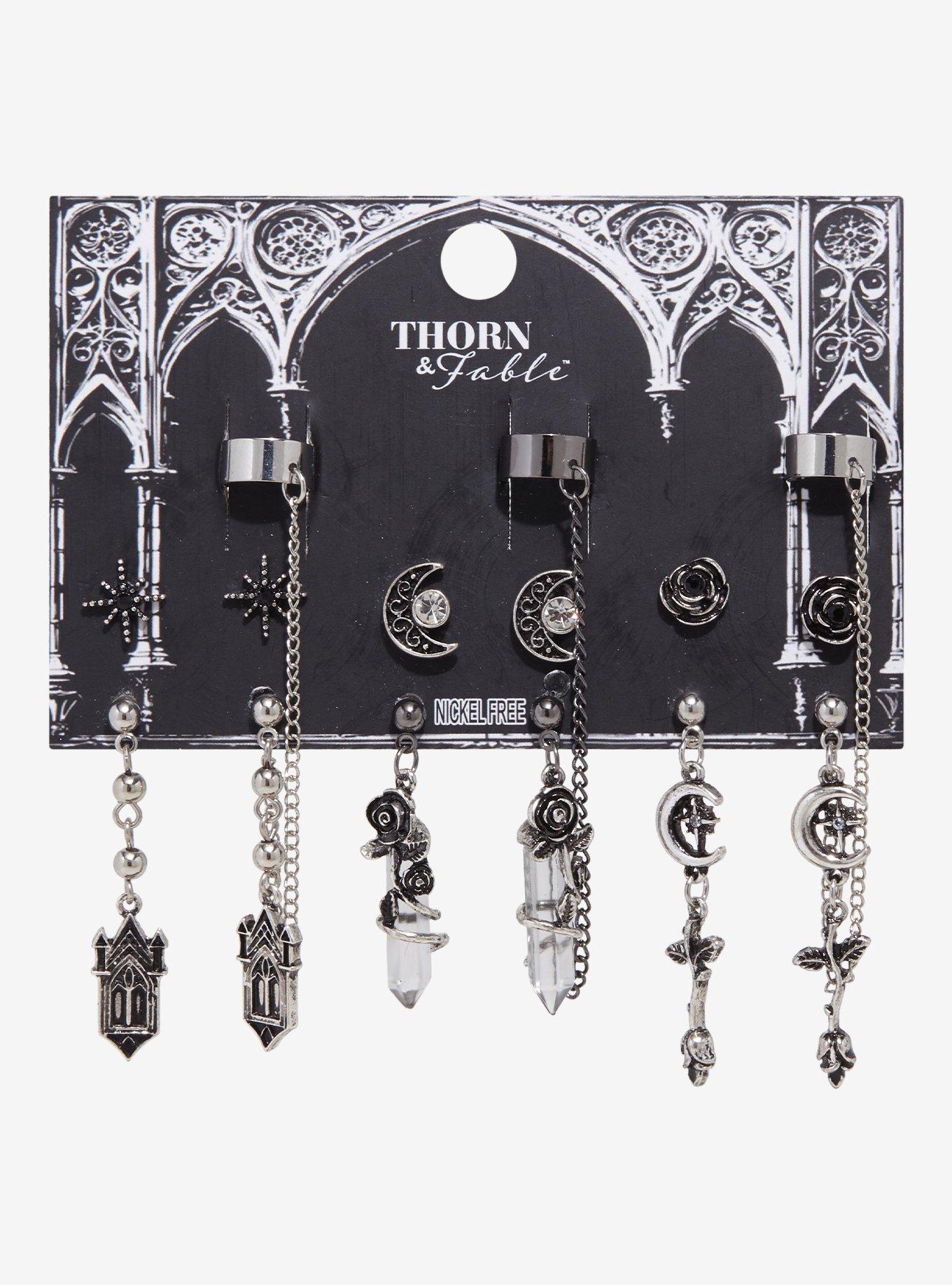 Thorn & Fable Castle Rose Earring Set, , hi-res