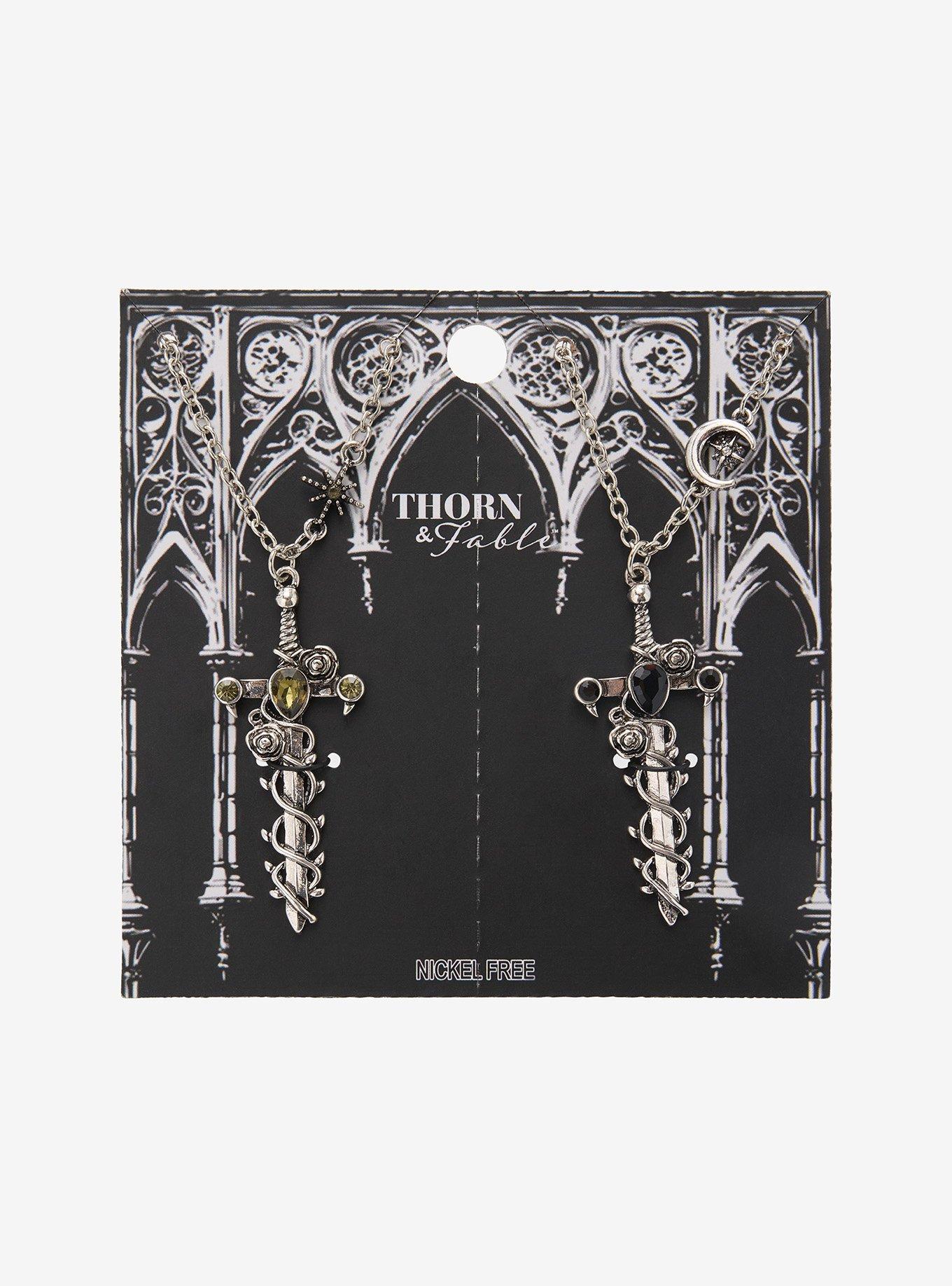 Thorn & Fable Celestial Dagger Best Friend Necklace Set, , hi-res