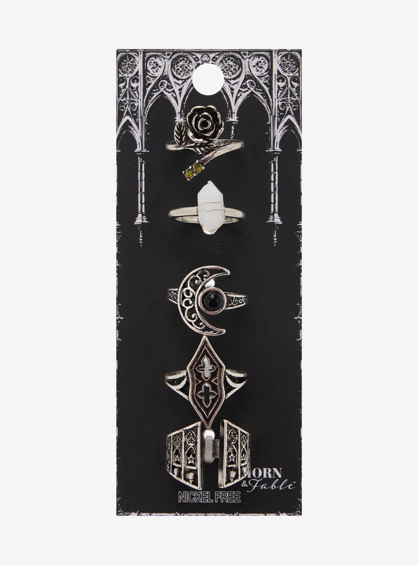 Thorn & Fable Castle Rose Celestial Ring Set, , hi-res