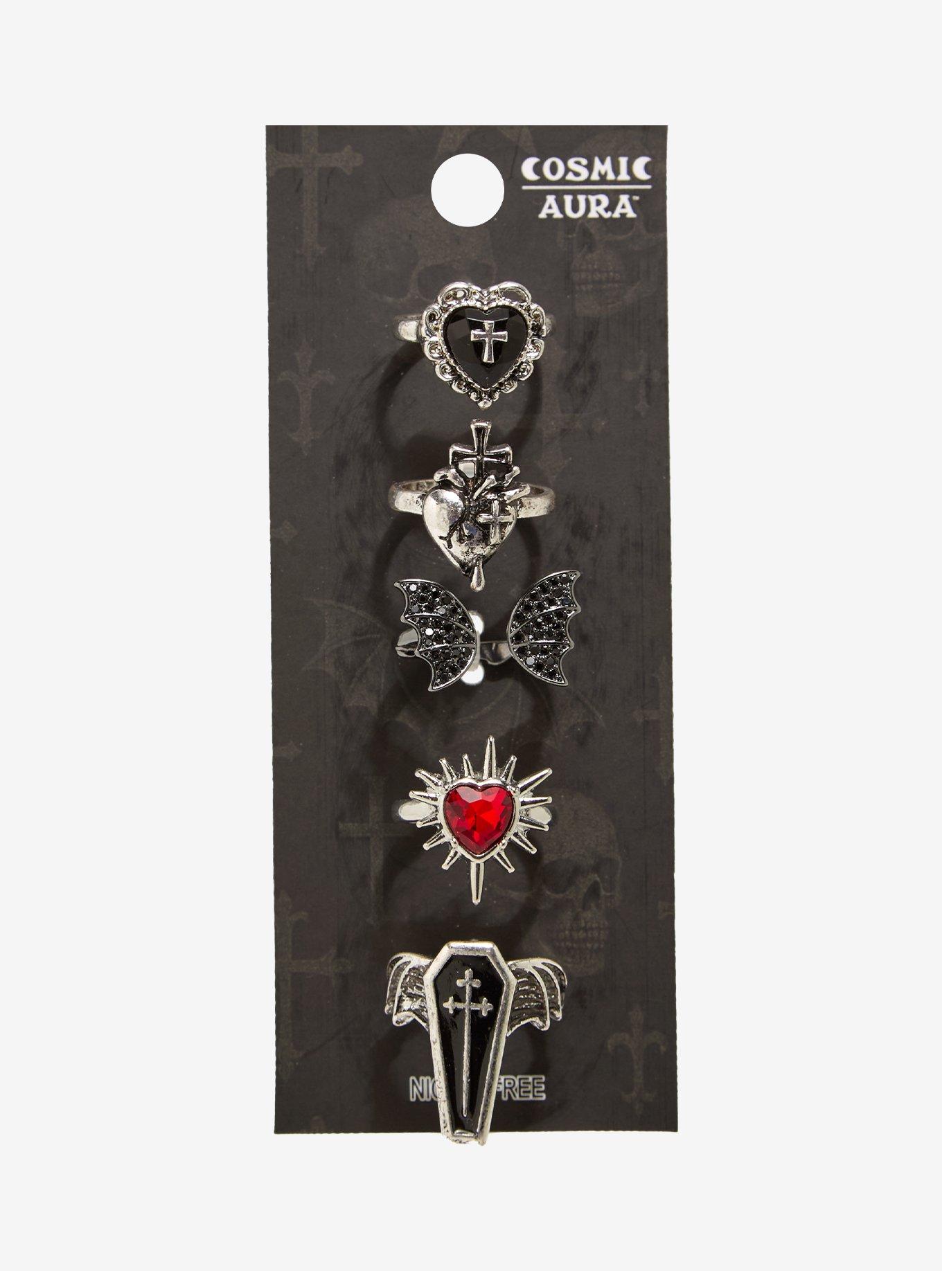 Cosmic Aura Vampire Coffin Ring Set, , hi-res