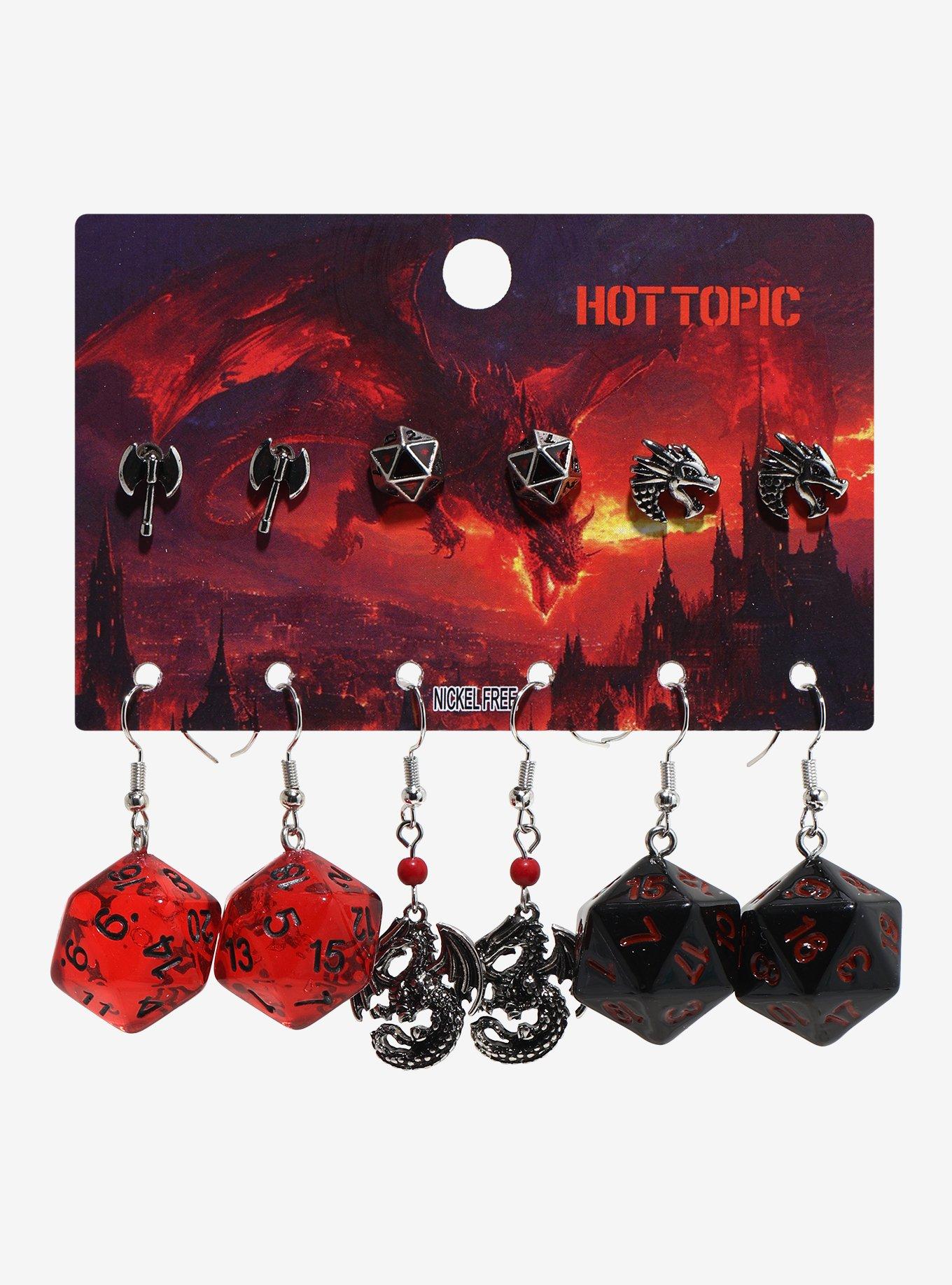 Dragon RPG Dice Earring Set, , hi-res