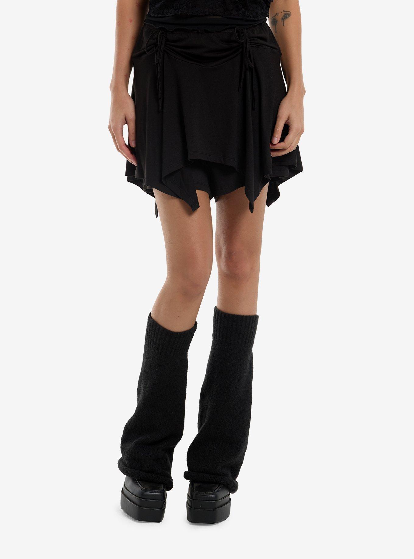 Cosmic Aura Black Hanky Hem Mini Skort, , hi-res