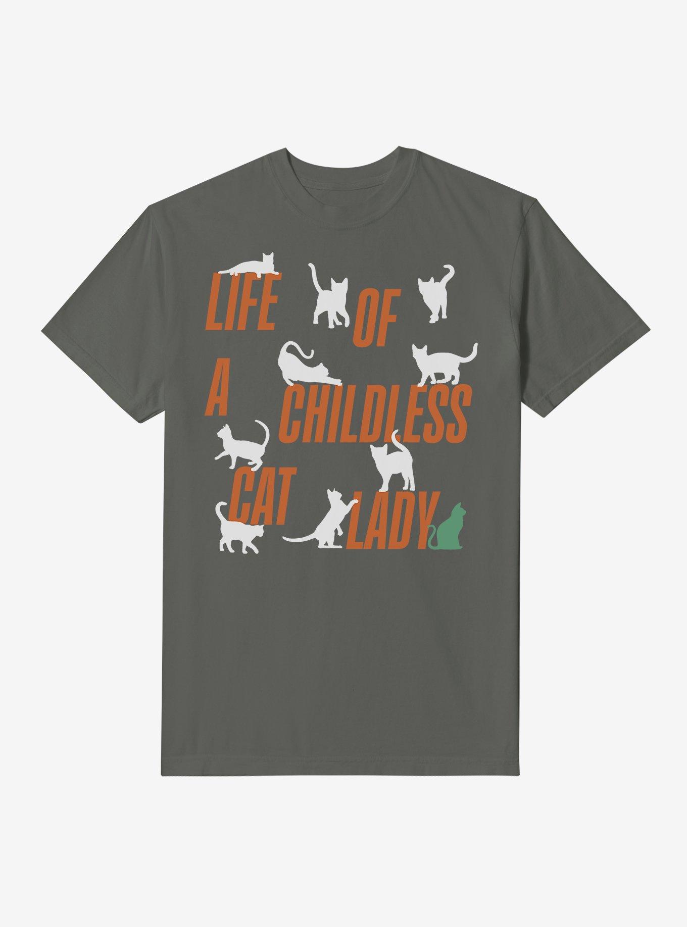 Life Of A Childless Cat Lady Garment Dye T-Shirt, PEPPER, hi-res