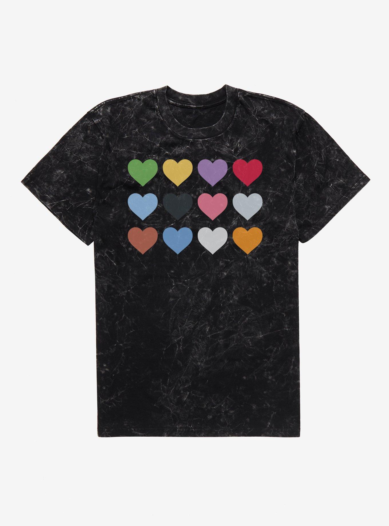Colorful Hearts Era Mineral Wash T-Shirt, , hi-res