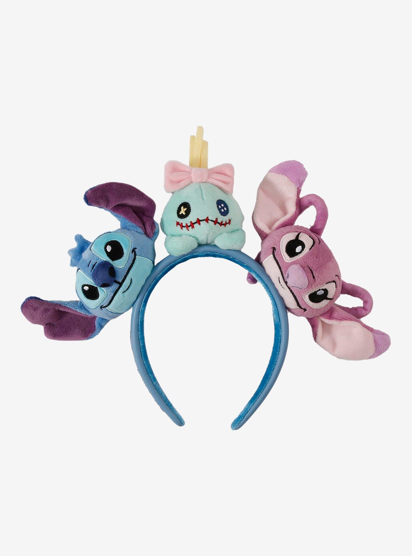 Loungefly Disney Lilo & Stitch Angel, Scrump, & Stitch Plush Headband &mdash; BoxLunch Exclusive, , hi-res