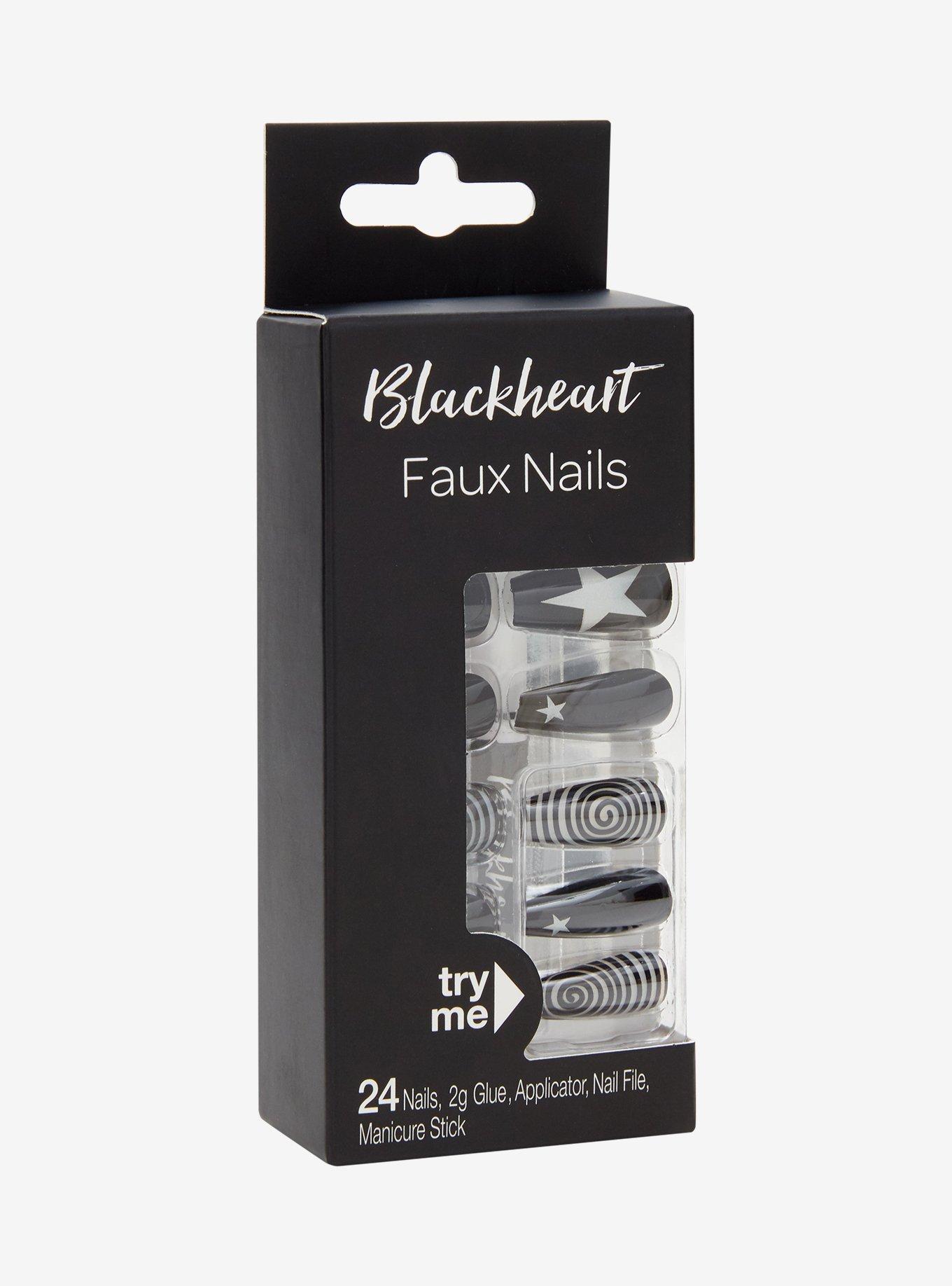 Blackheart Star Spiral Press-On Nail Set, , hi-res