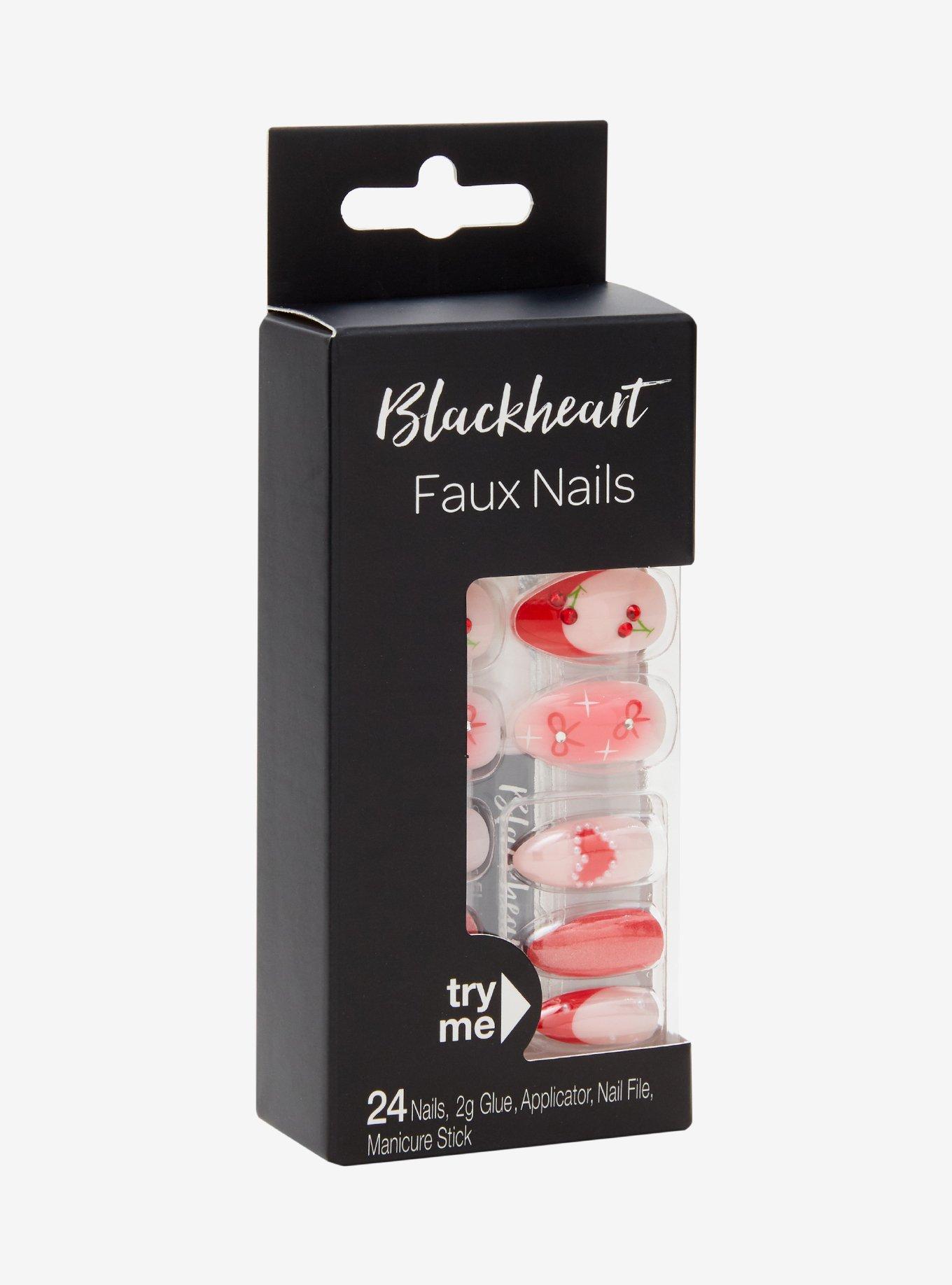 Blackheart Red Cherry Heart Press-On Nail Set, , hi-res
