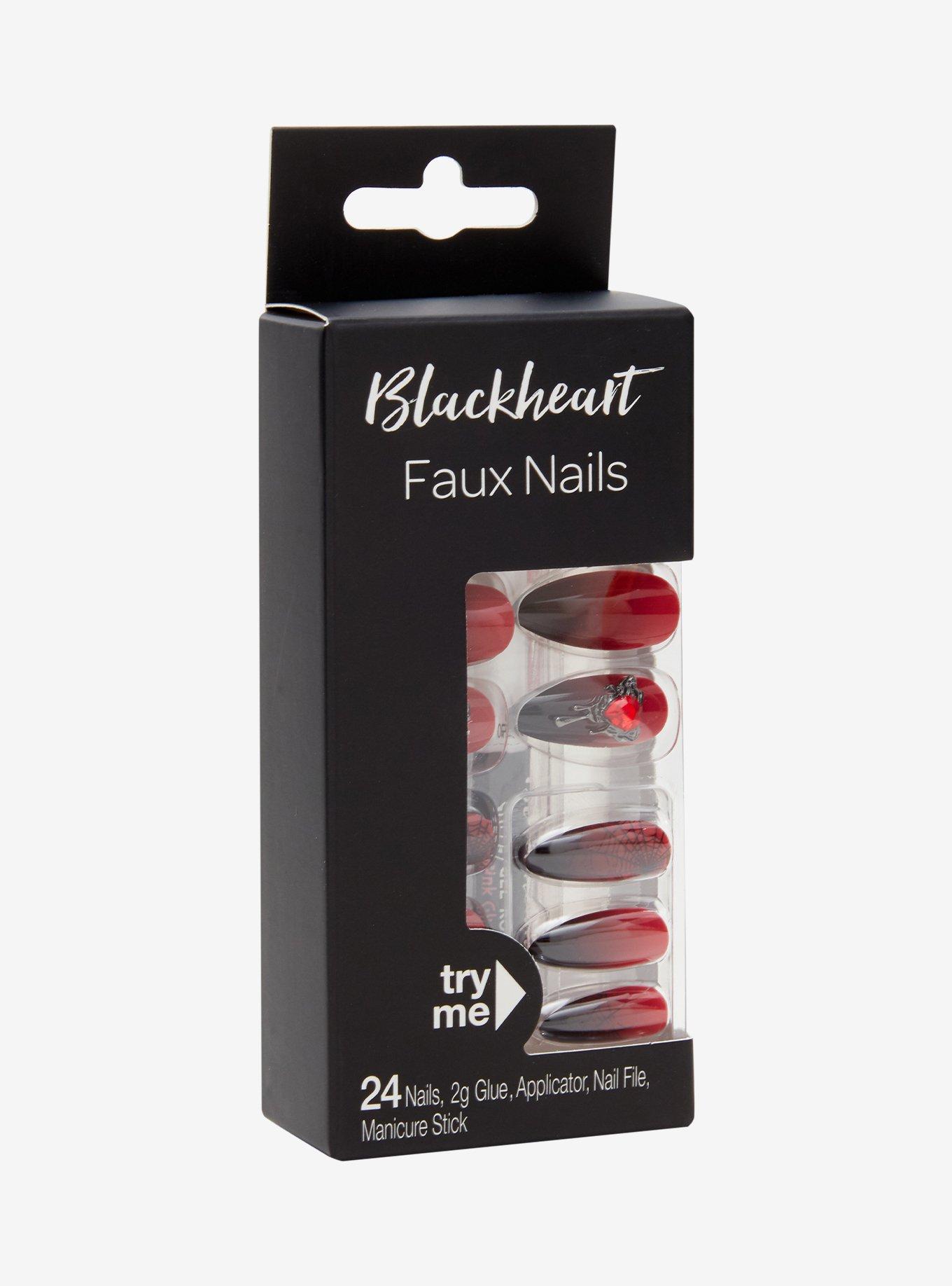 Blackheart Spider Heart Press-On Nail Set, , hi-res