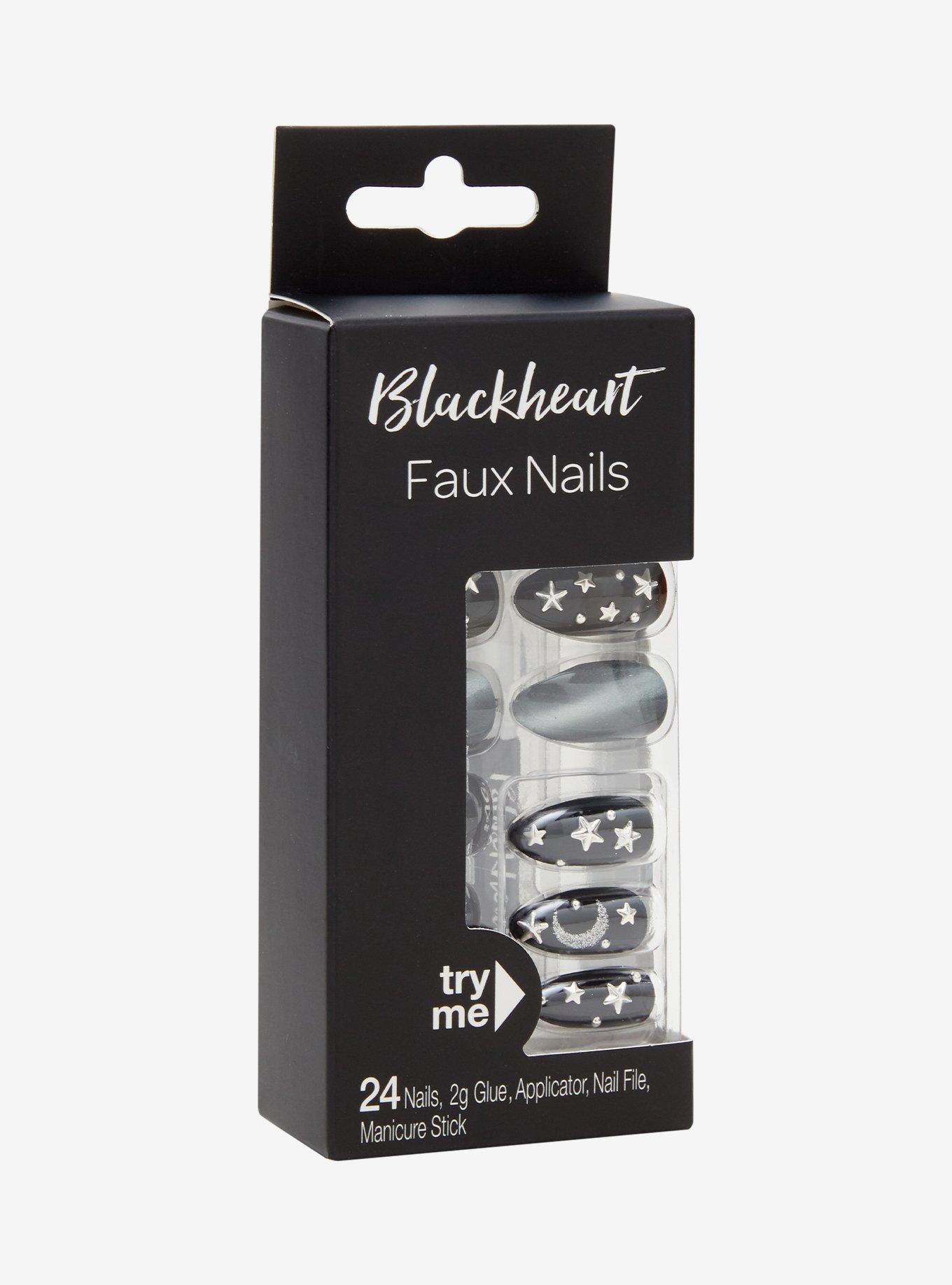 Blackheart Silver Celestial Press-On Nail Set, , hi-res